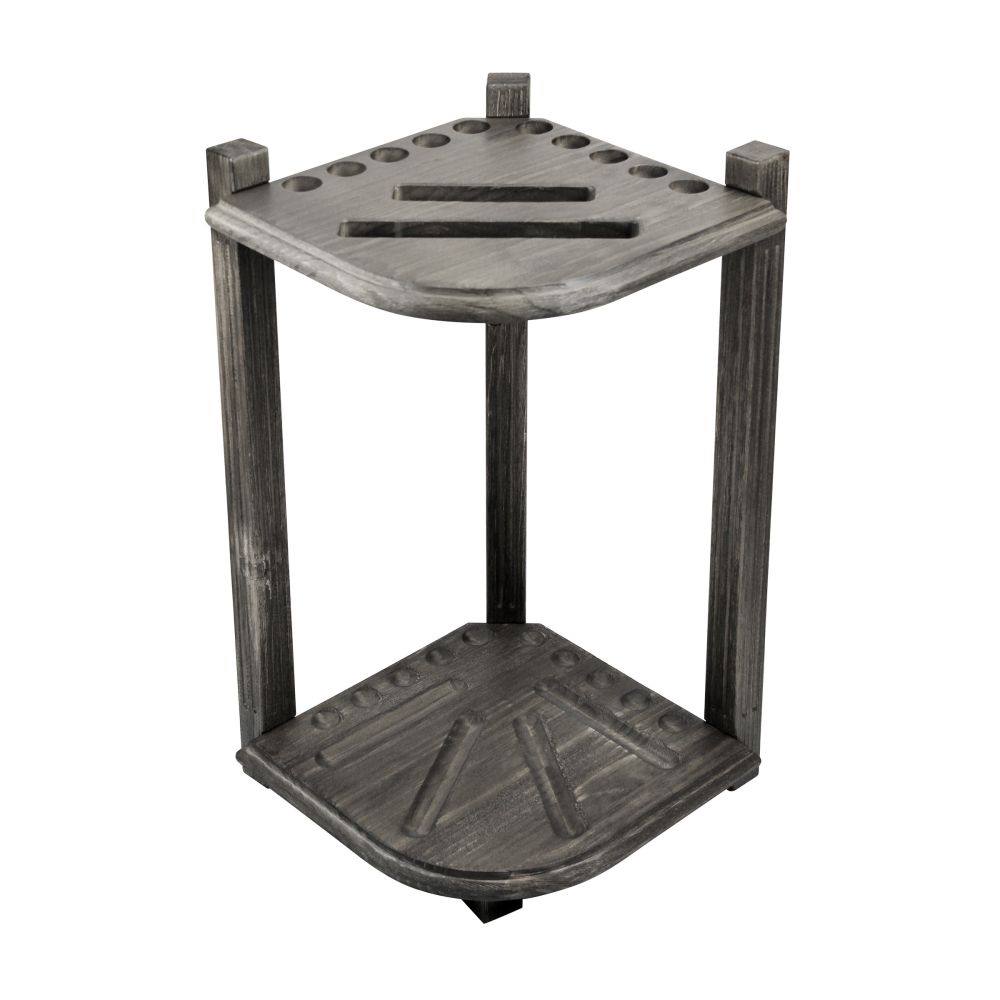 Double Thick Corner Cue Rack, Silver Mist