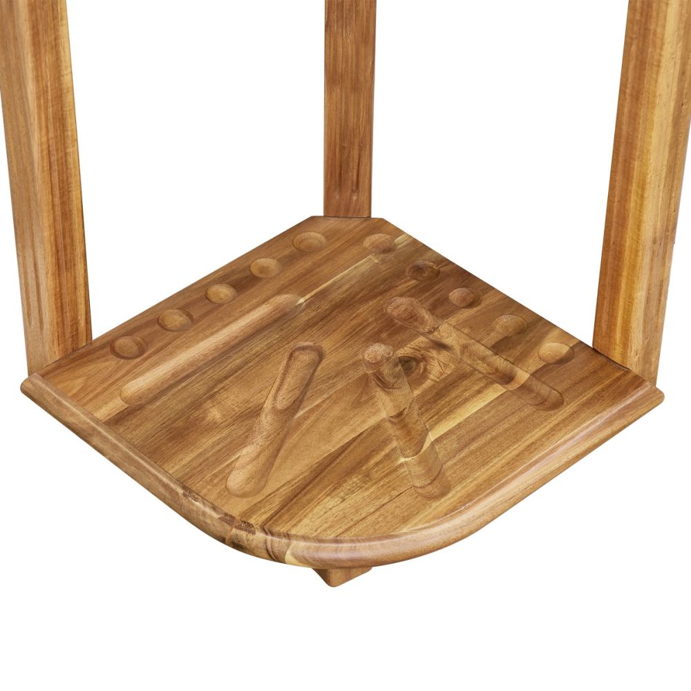 Double Thick Corner Cue Rack, Acacia