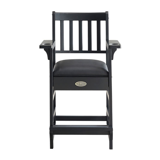 Premium Spectator Chair with Drawer, Black