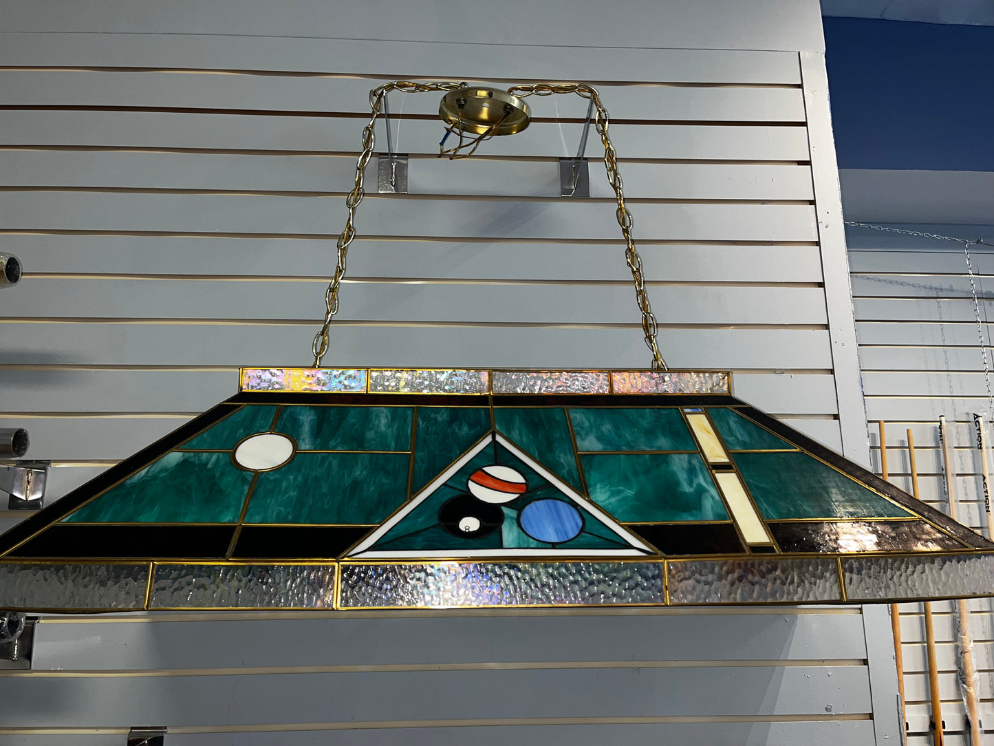 Tiffany-Style Stained Glass Billiard Table Light *Used*