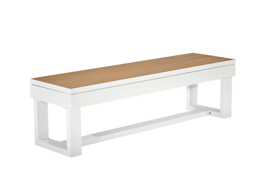 Lanai Outdoor Bench; Pearl White