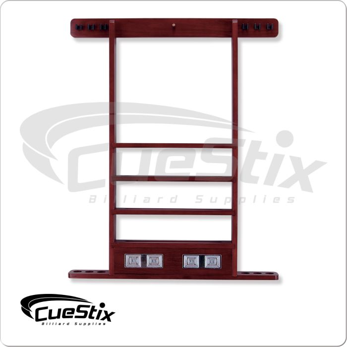 6 Cue Deluxe Wall Rack w/ Score Counter