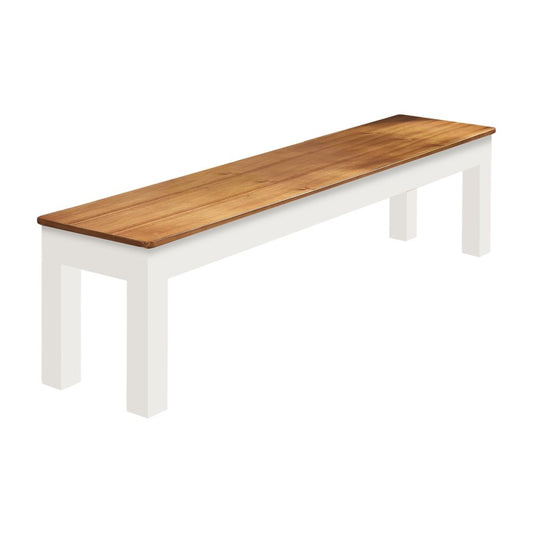 76" Storage Bench; Acacia & White