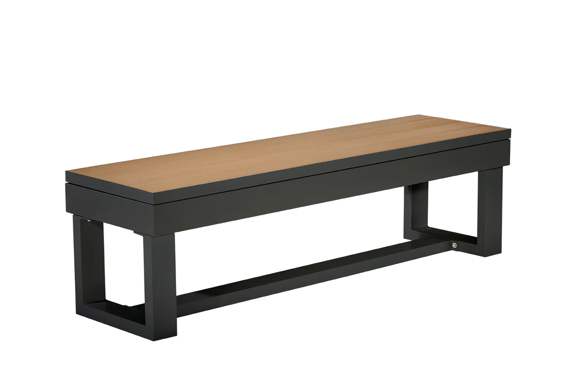 Lanai Outdoor Bench; Obsidian Black