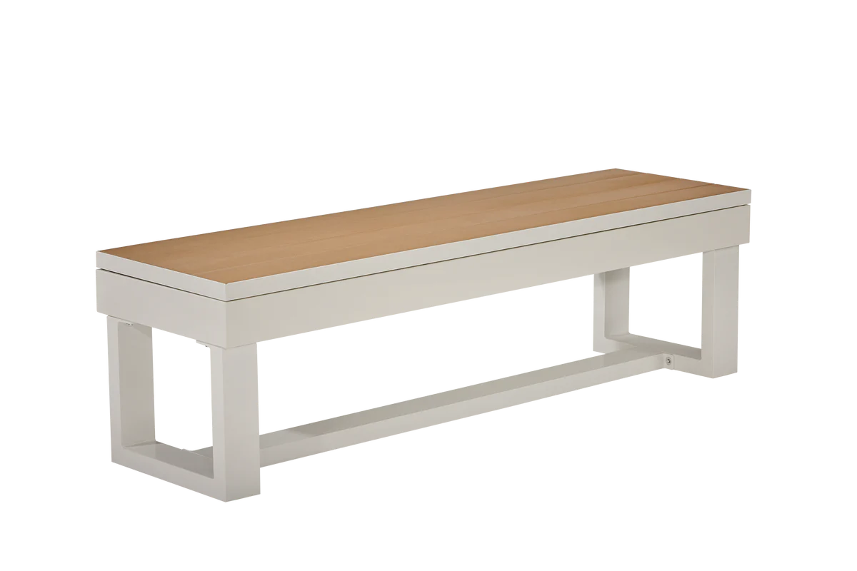 Lanai Outdoor Bench; Oyster Grey