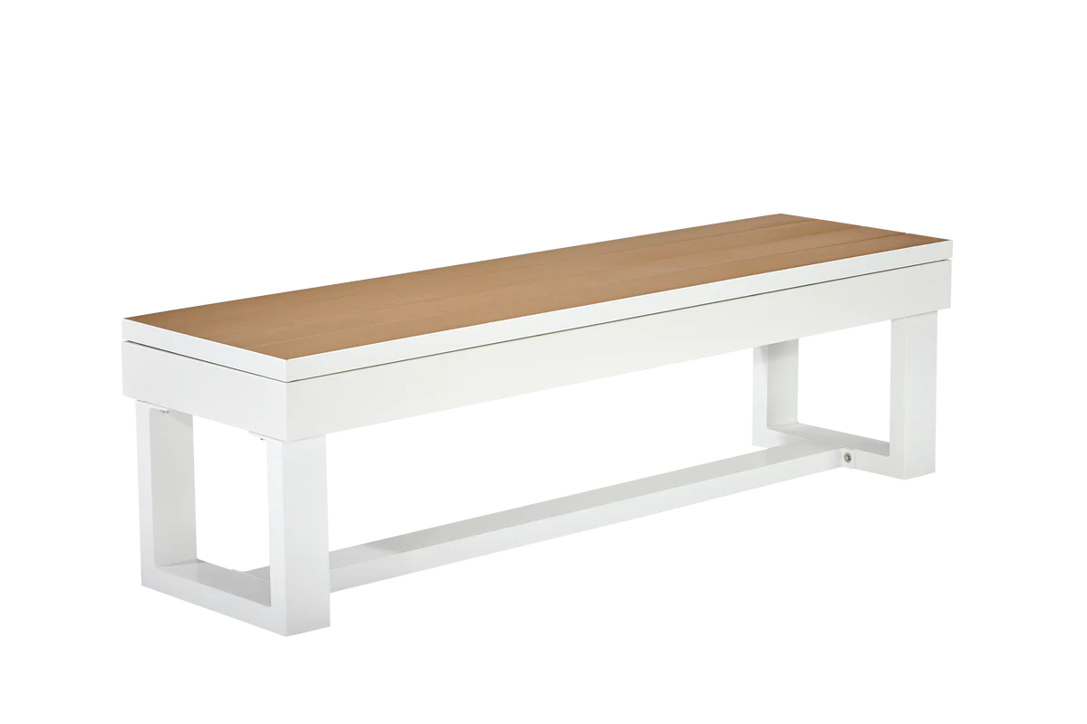 Lanai Outdoor Bench; Pearl White