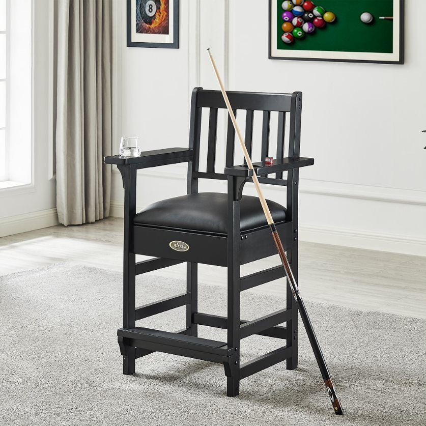 Premium Spectator Chair with Drawer, Black