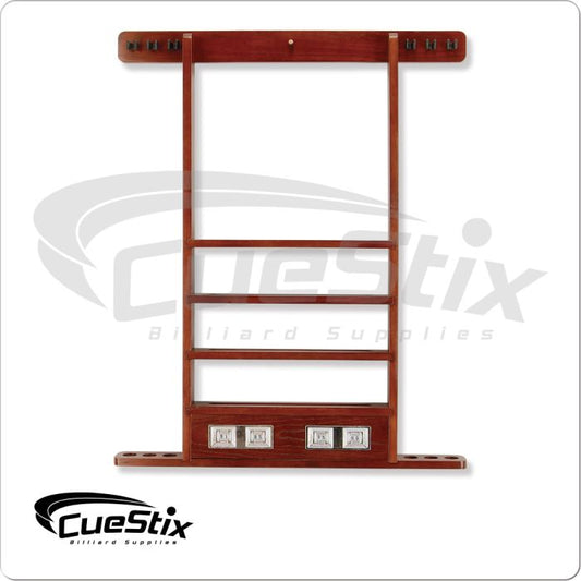 6 Cue Deluxe Wall Rack w/ Score Counter