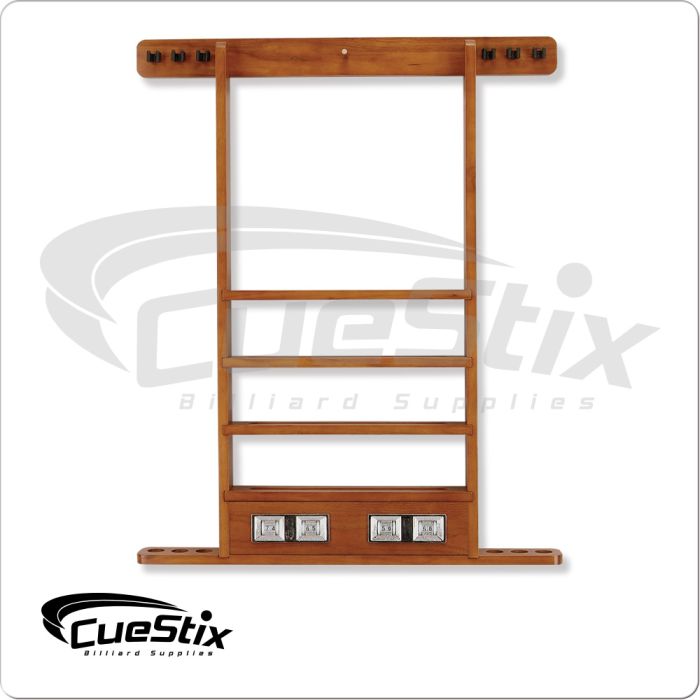 6 Cue Deluxe Wall Rack w/ Score Counter